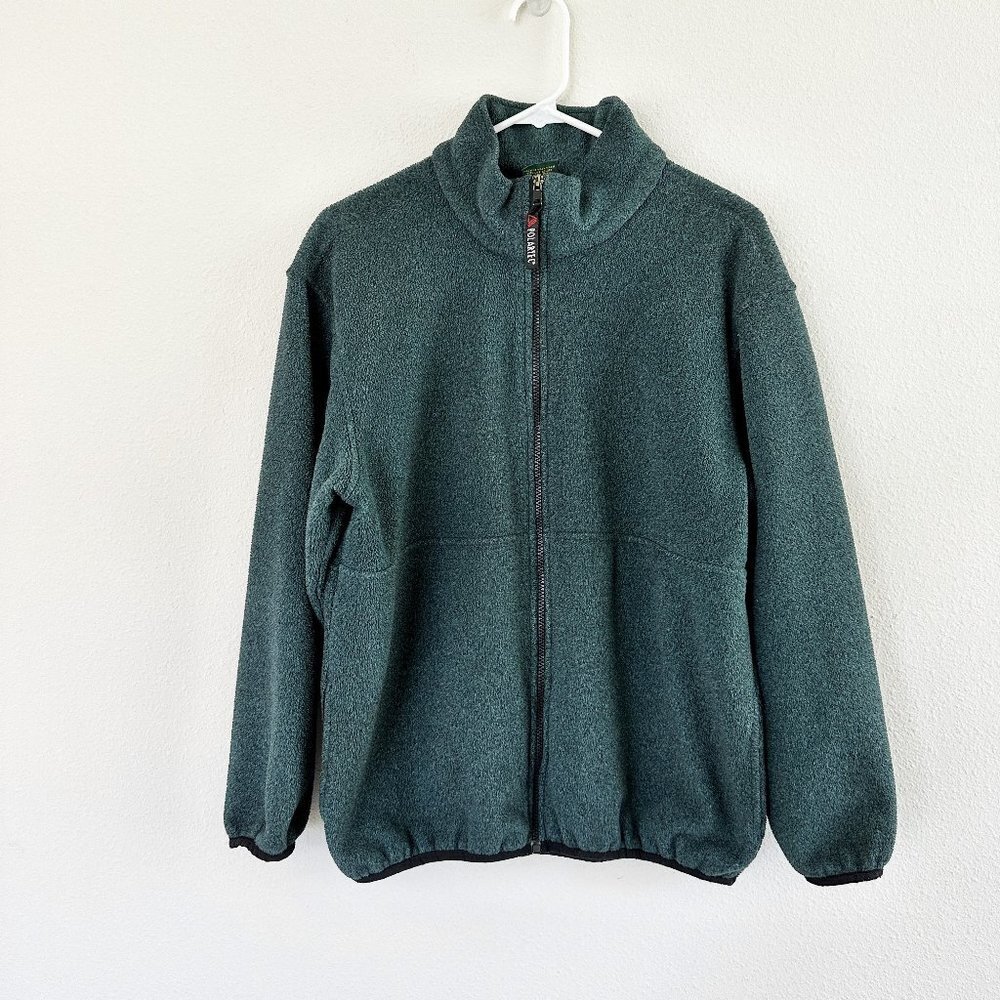 Cabelas Jacket Mens Size M‎ Green Full Zip Fleece Polartec Coat Pockets